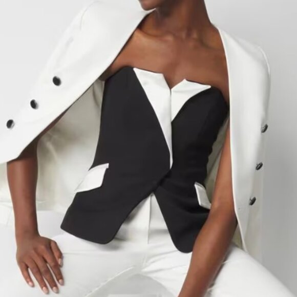 nwt white house black market tuxedo bustier $120 - Picture 2 of 4